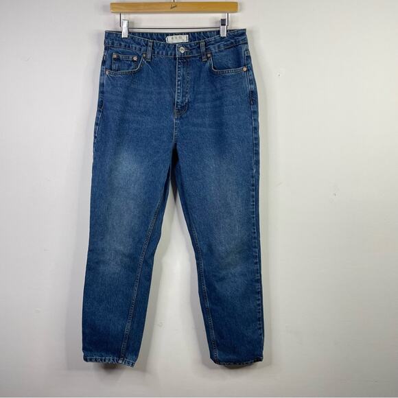 We The Free People High Waist Ankle Cropped Cotton Denim Mom jeans womens 31 - Picture 2 of 15